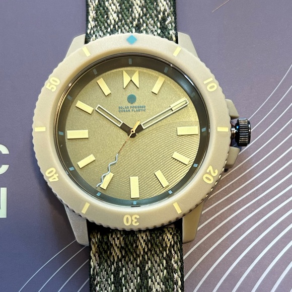 MVMT Ocean Plastic Edition Watch With 45mm Atlantic Green Face & Fabric Band